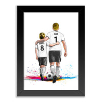 Personalised Father and Son Football Art Print