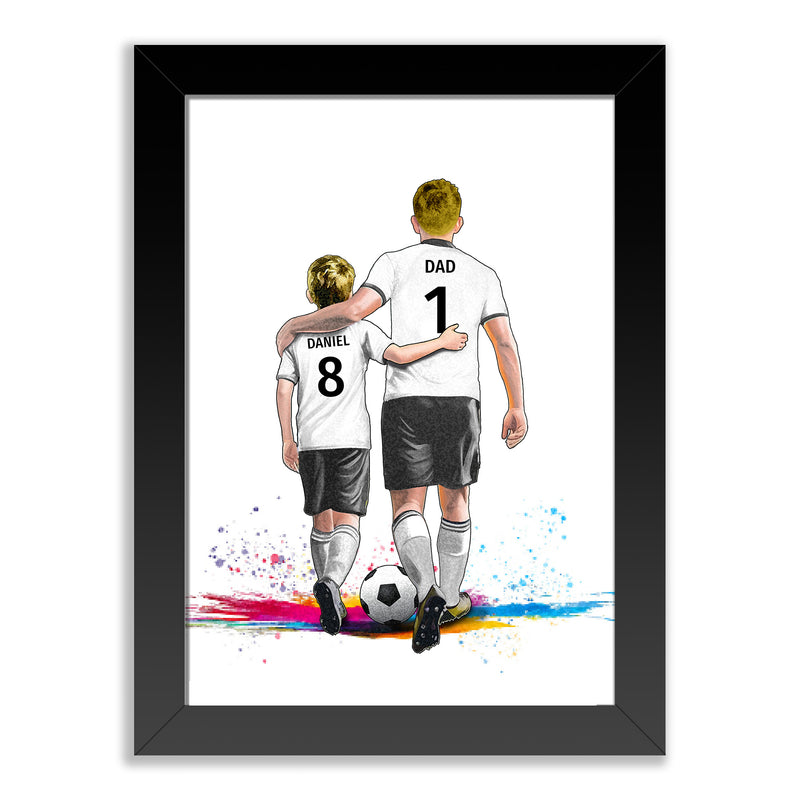 Personalised Father and Son Football Art Print