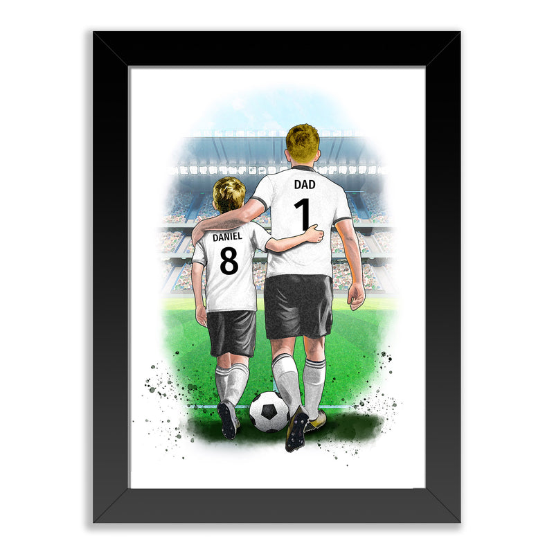 Personalised Father and Son Football Art Print