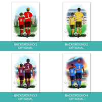 Personalised Father and Son Football Art Print