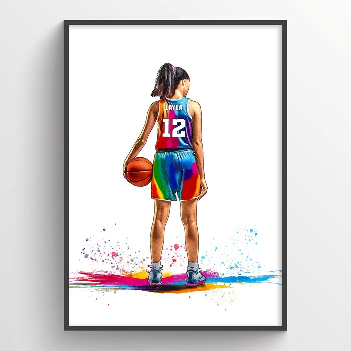 Girls Basketball Gifts | Personalised Girl Basketball Player | Basketball Girl | Personalised Basketball Gift For Girls | Christmas Gift