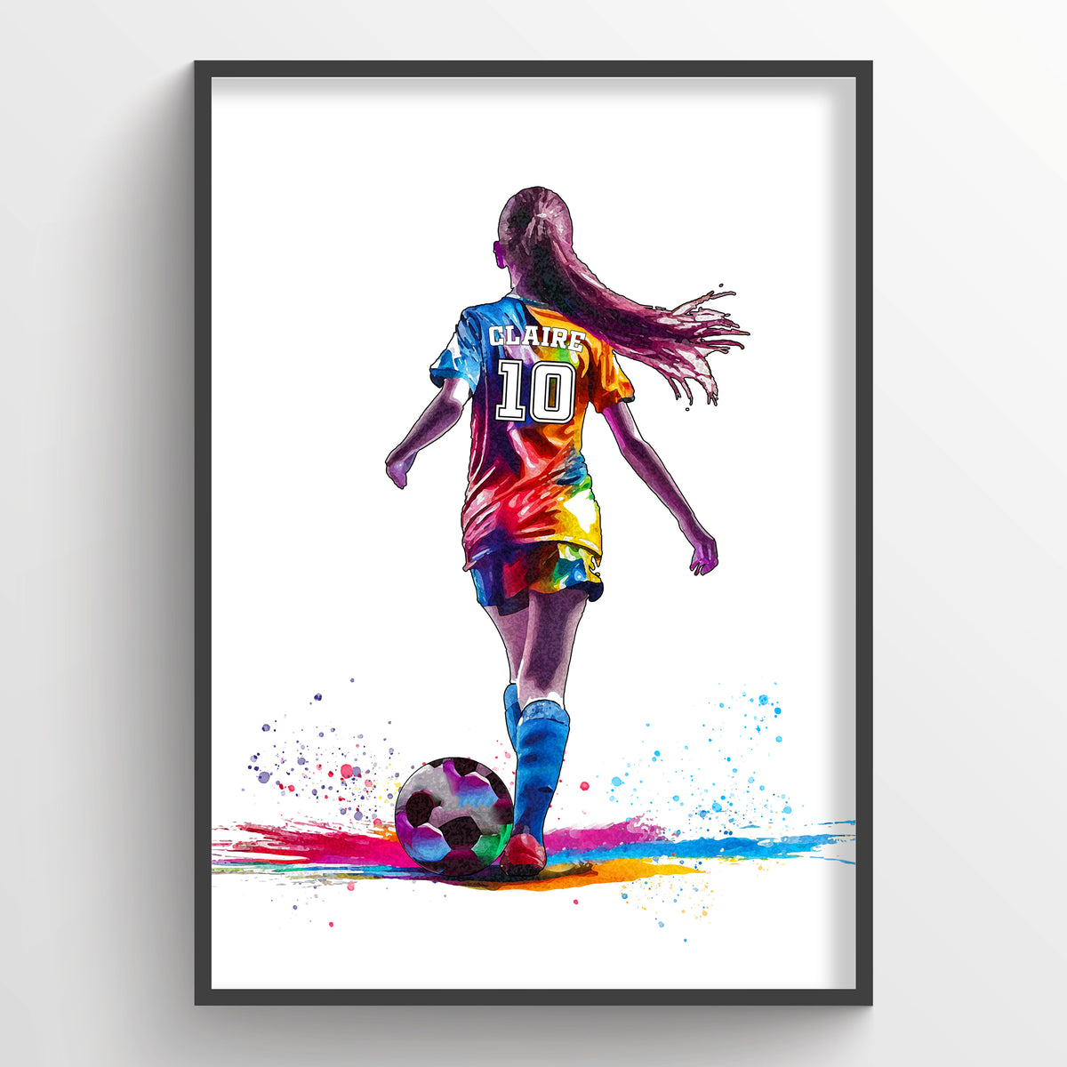 Personalised Girl Football Player | Girls Football Gifts | Football Gift For Girls | Christmas Gift | Art by Toor