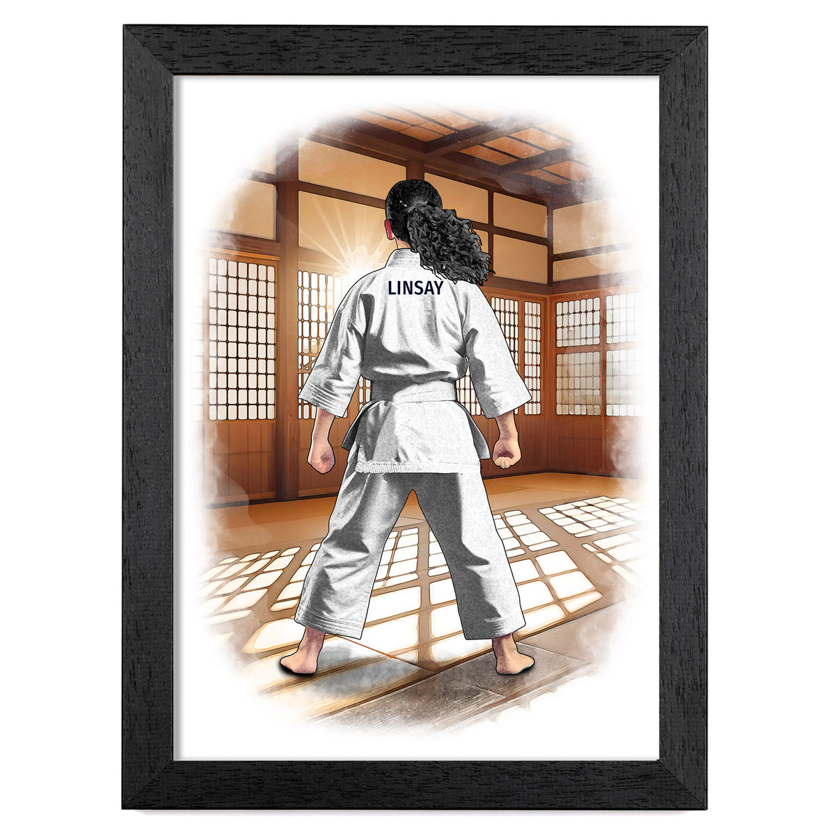 Personalised Karate/Jiu Jitsu/Taekwondo Art Print for Girls