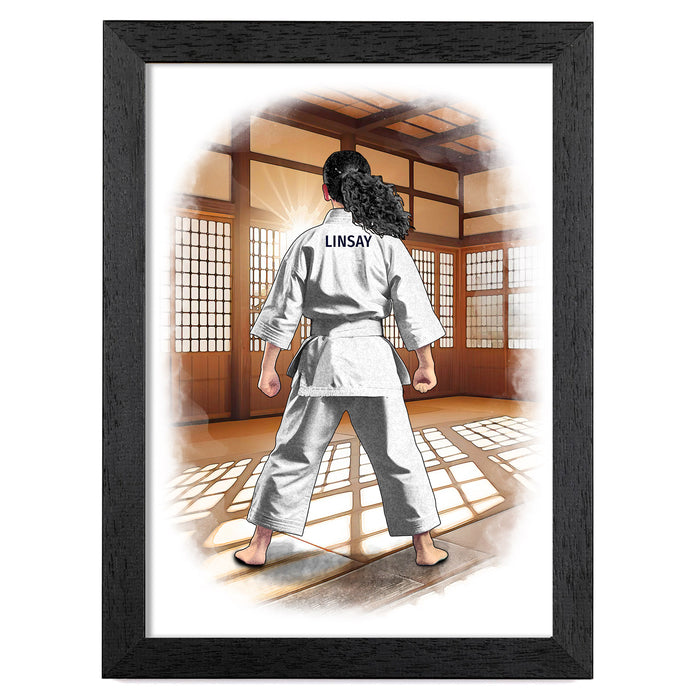 Personalised Karate/Jiu Jitsu/Taekwondo Art Print for Girls