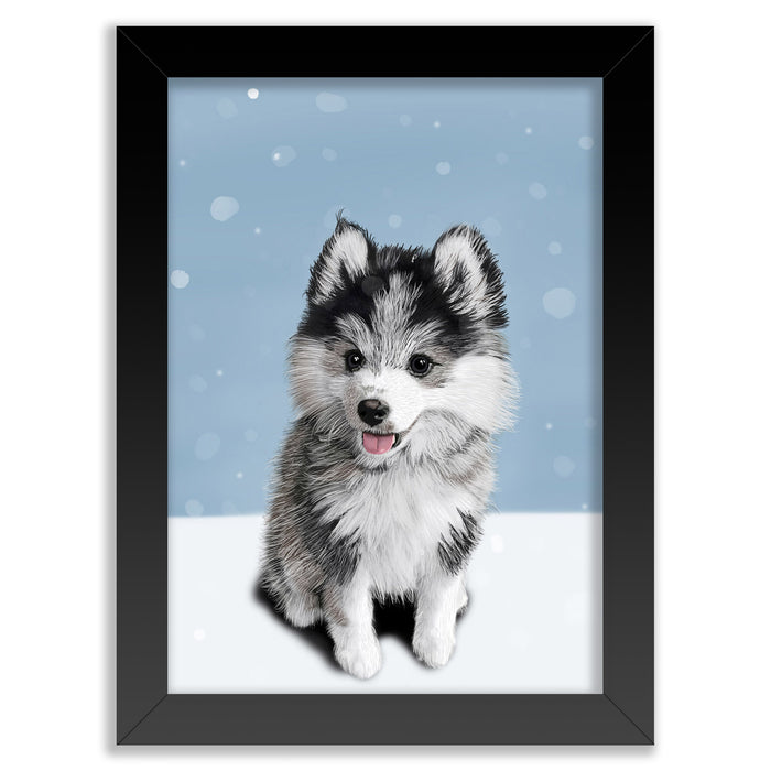 Husky Puppy Wall Art Print | Snow