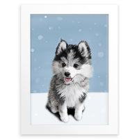 Husky Puppy Wall Art Print | Snow