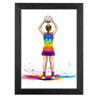 Netball Art Print for Girls