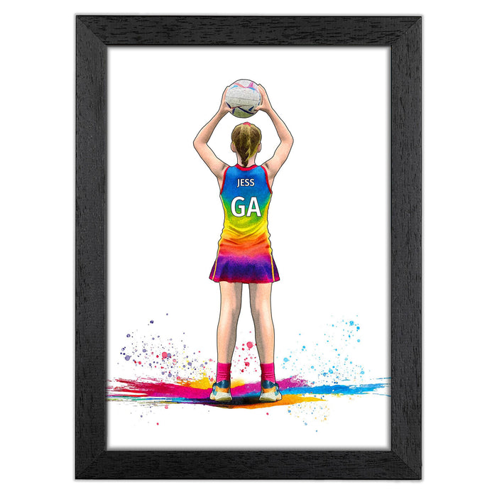 Netball Art Print for Girls