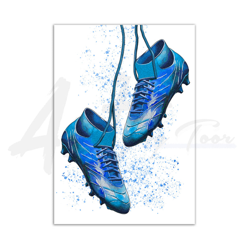 Football Boots Wall Art Print | Football Themed Room Decor | Football Bedroom Art