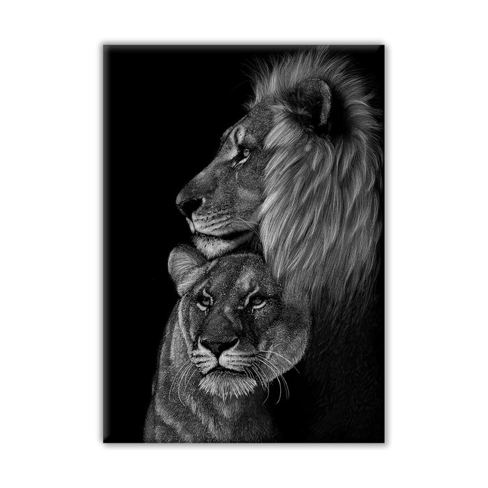Lion Pride King & Queen Wall Art Print | Art By Toor | Perfect Gift for Animal Lovers | Wall Art for Bedrooms, Home Offices and Kid's Rooms