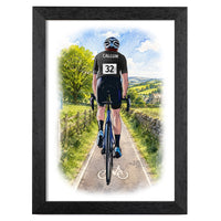 Personalised Cycling Wall Art Print for Men