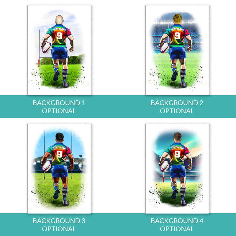 Personalised Mens Rugby Player