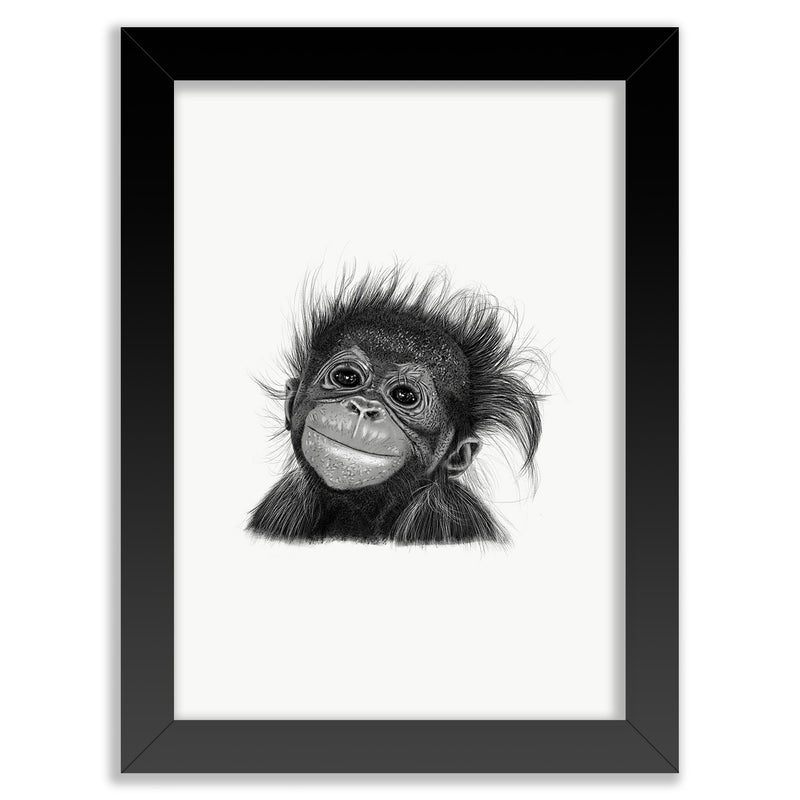 Baby Orangutang Monkey Wall Art Print