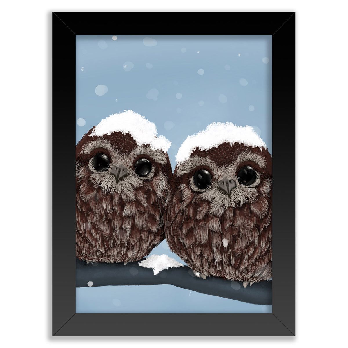 Owl Twin Wall Art Print | Snow