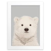 Baby Polar Bear Cub Wall Art Print