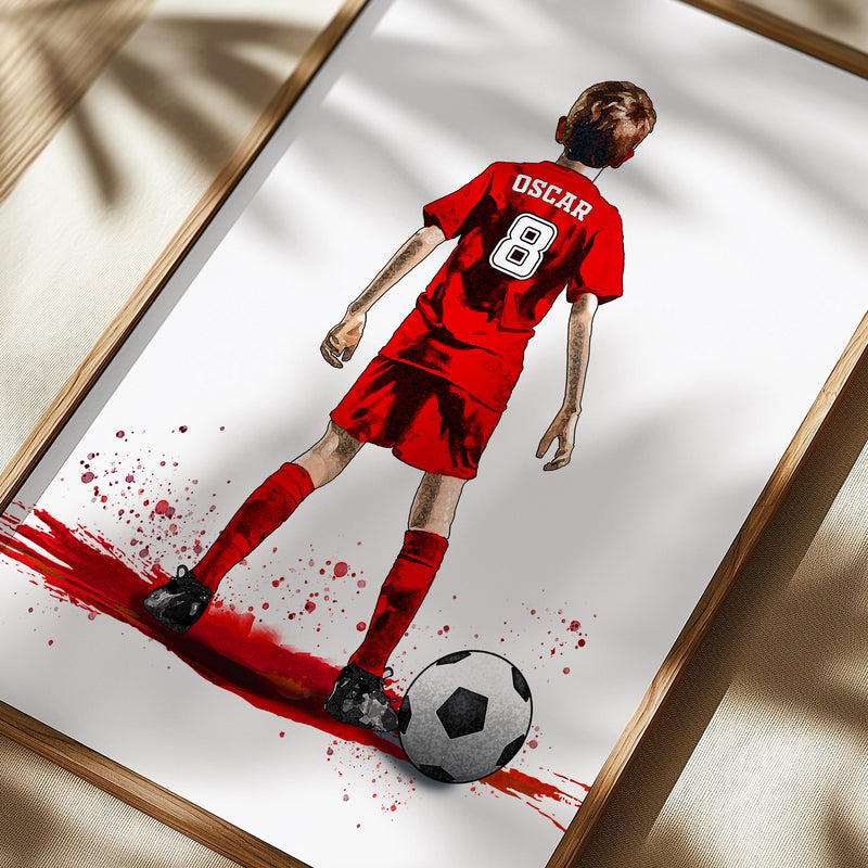 Set of 3 Boys Football Red