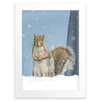 Squirrel Wall Art Print | Snow