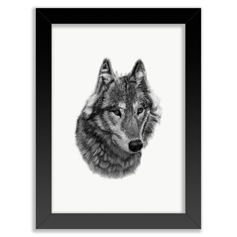 Wolf on White Wall Art Print