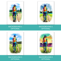 Personalised Girl Cricket Player