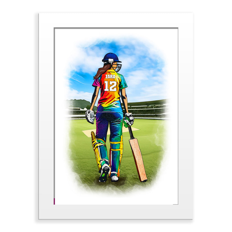 Personalised Girl Cricket Player