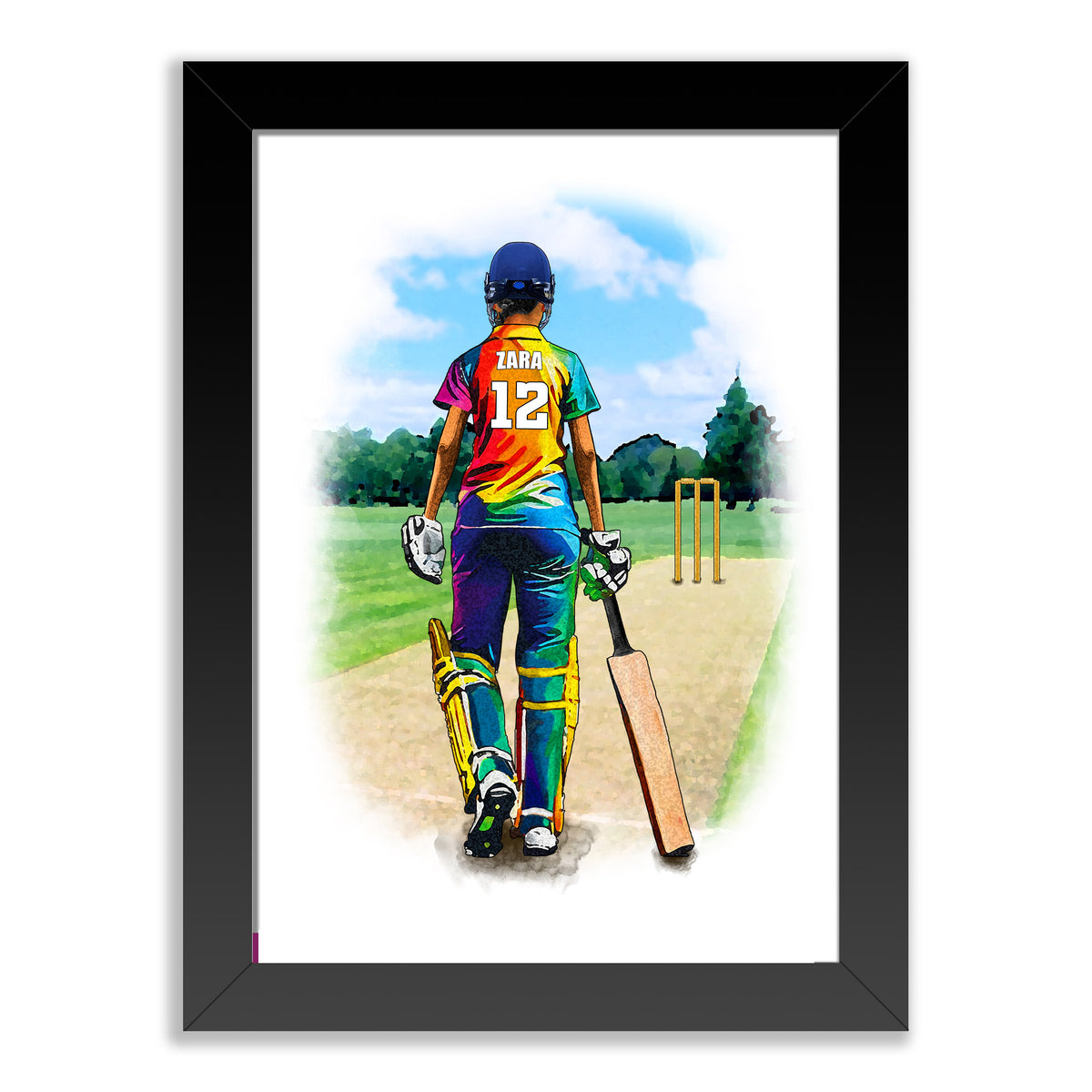 Personalised Girl Cricket Player