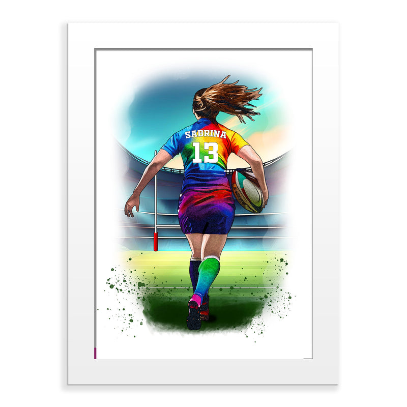 Personalised Womens Rugby Player