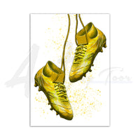 Football Boots Wall Art Print | Football Themed Room Decor | Football Bedroom Art