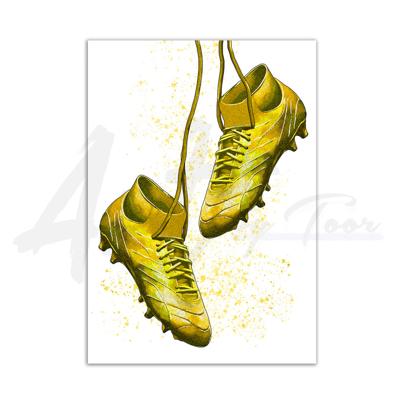 Football Boots Wall Art Print | Football Themed Room Decor | Football Bedroom Art