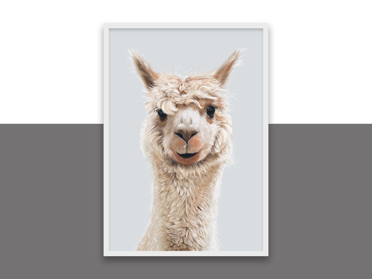 Happy Llama Wall Art Print | Art By Toor | Perfect Gift for Baby Showers | Wall Art for Nurseries, Baby Rooms and Kid's Rooms