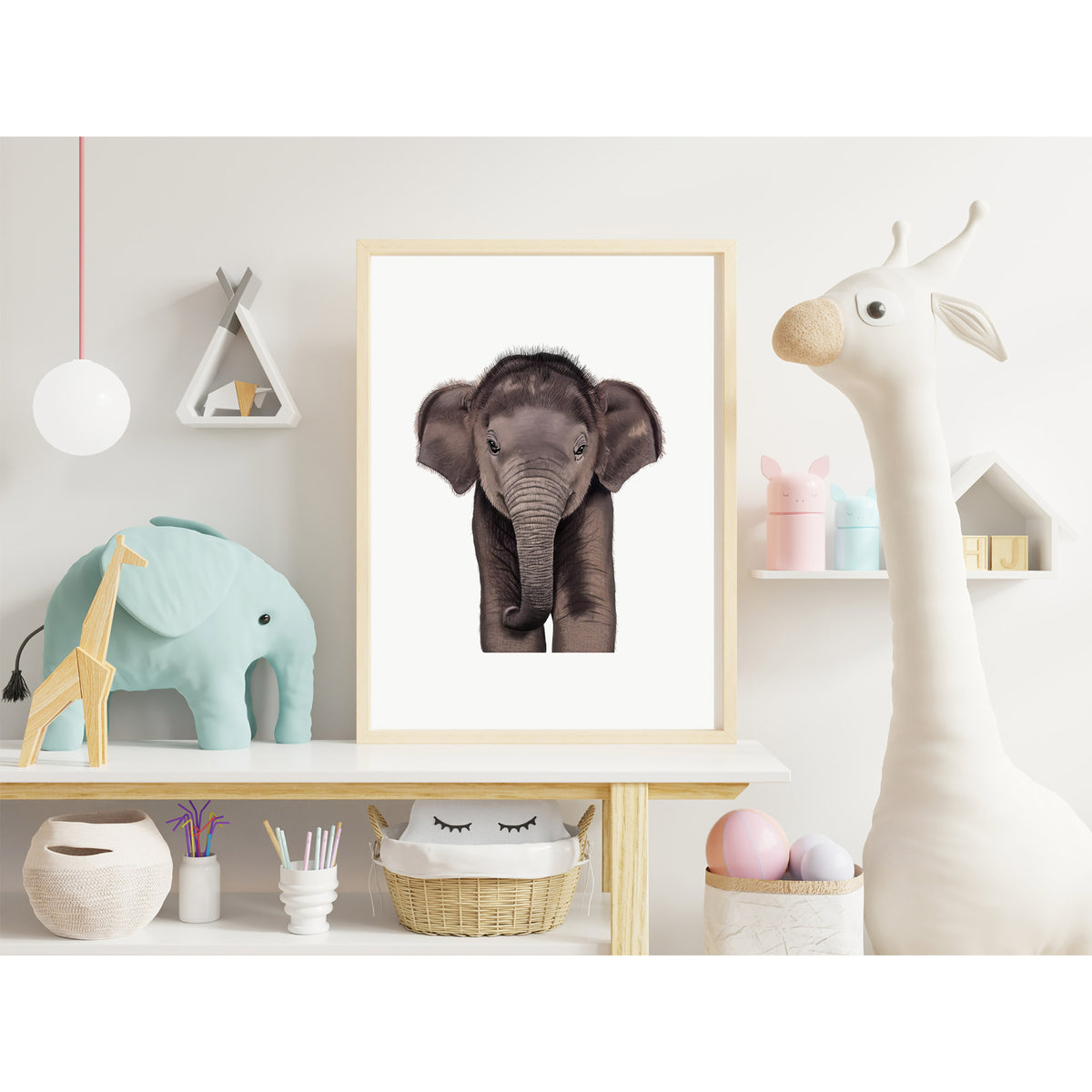 Baby Asian Elephant Wall Art Print