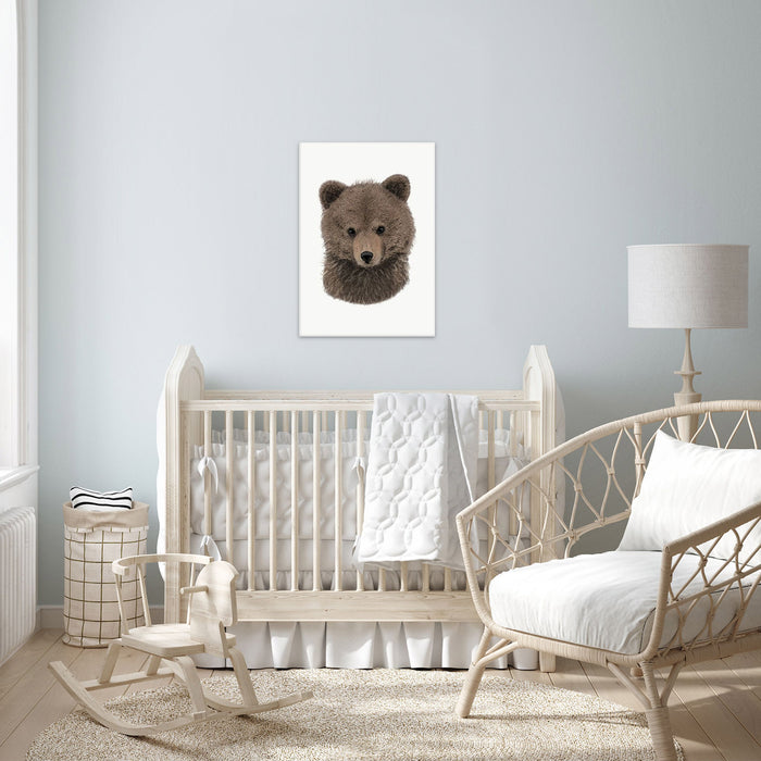 Baby Brown Bear Cub Canvas Wall Art Print