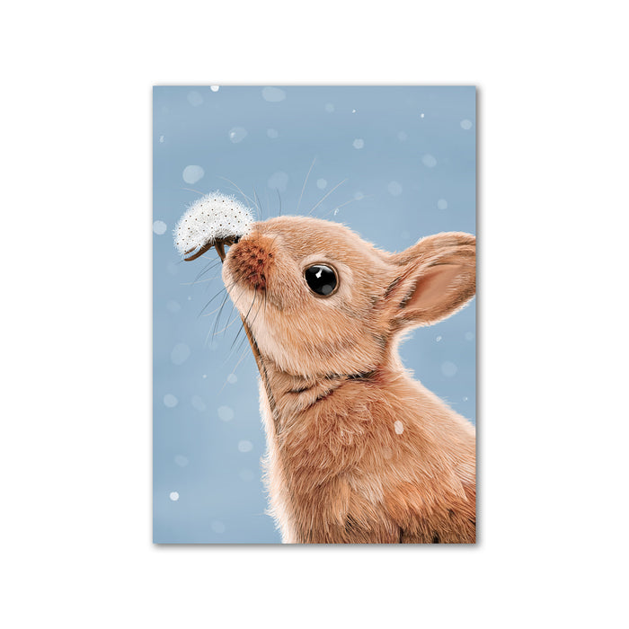 Bunny Rabbit Wall Art Print | Winter Wall Decor | Christmas Decor