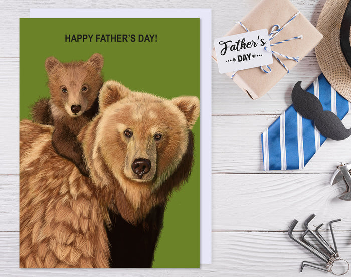 Bear and Cub Father's Day Card | 'Happy Father's Day' | Unique Handmade Card UK