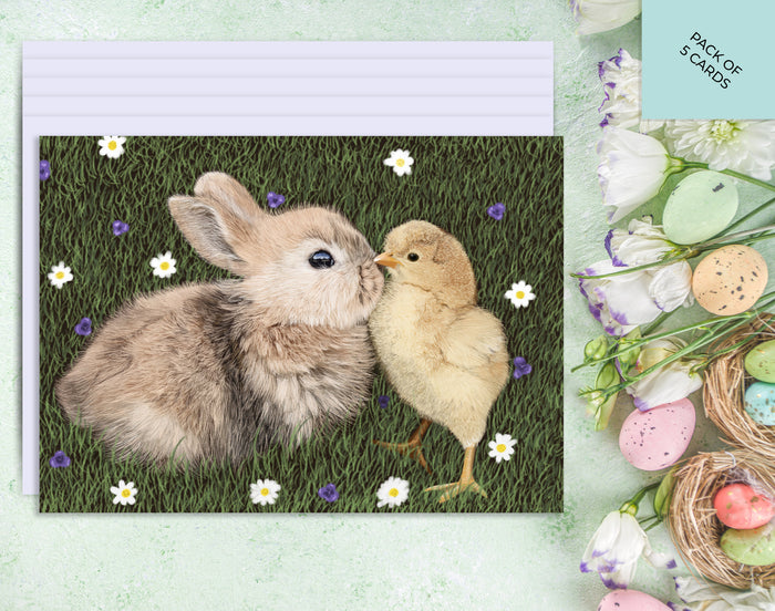 Pack of Easter Cards | Cute Easter Bunny and Chick