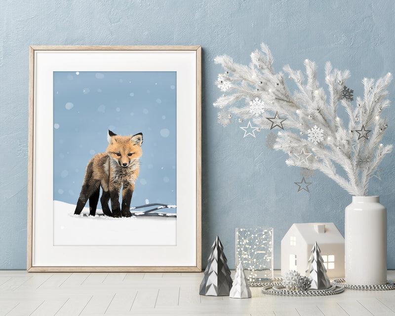 Fox Wall Art Print | Winter Wall Decor | Christmas Decor