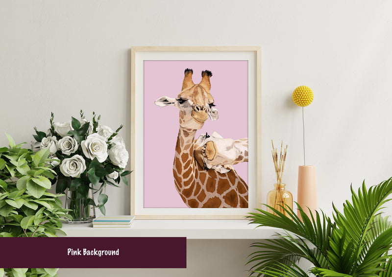 Giraffe and Baby Wall Art | Mothers Day Print | Giraffe Mothers Day Gift | Birthday Gift for Mum | Gift From Daughter | From Son | From Baby