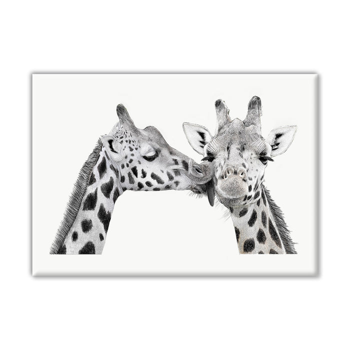 Giraffe Love Canvas Wall Art Print