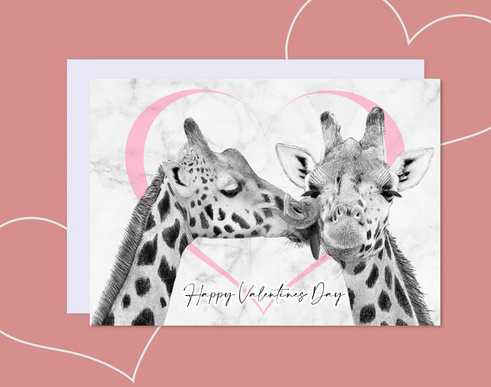 Giraffe Valentines Card | Happy Valentines Day | Card for Husband | Card for Wife | Card for Couple | Anniversary Card