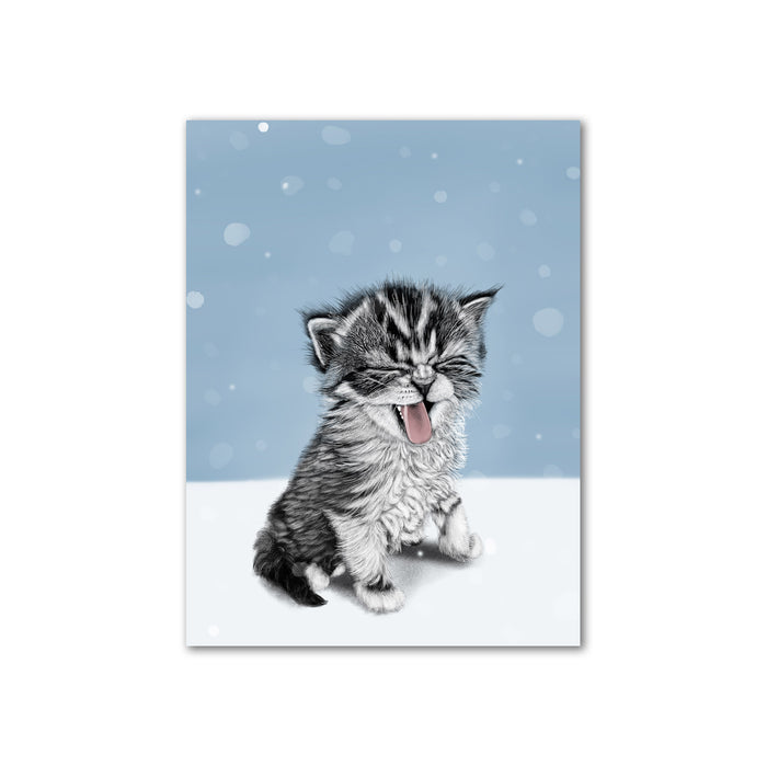 Kitten Wall Art Print | Winter Wall Decor | Christmas Decor