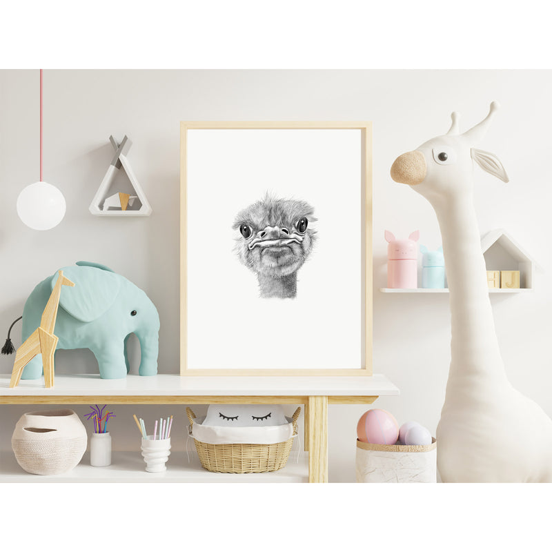 Ostrich Wall Art Print