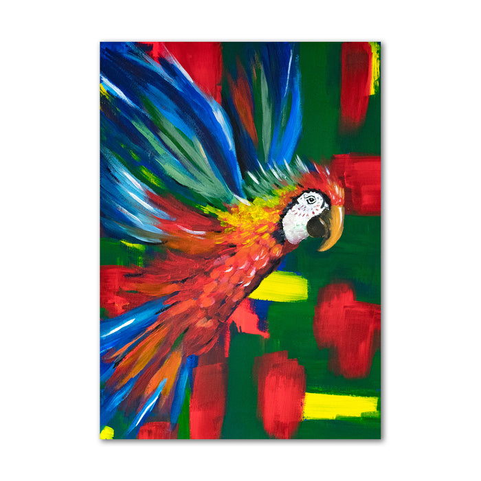 Parrot Wall Art Print | Parrot Painting | Tropical Art | Emerald Green Art | Red Parrot | Bold Wall Art | Parrot Gift | Mothers Day Gift