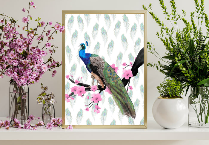 Indian Peacock Wall Art Print | Art By Toor | Peacock Home Decor | Diwali Gift | New Home Gift | Bedroom, Office and Living Room Decor