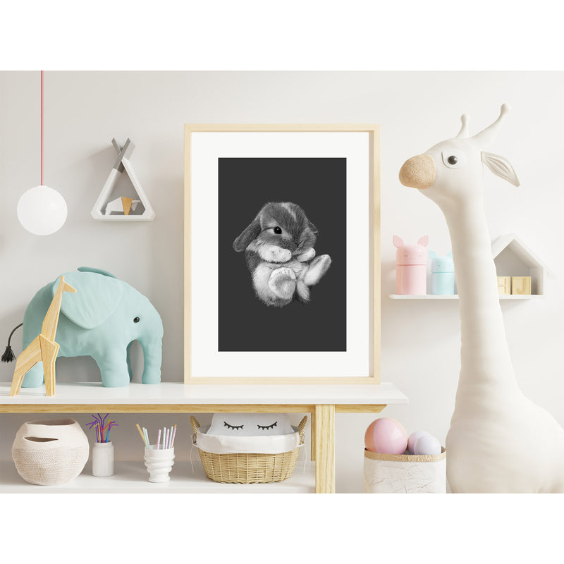 Baby Rabbit Wall Art Print