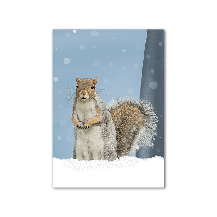 Squirrel Wall Art Print | Winter Wall Decor | Christmas Decor